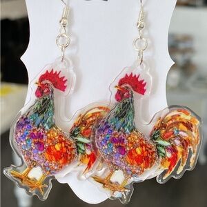 Colorful Rooster Earrings